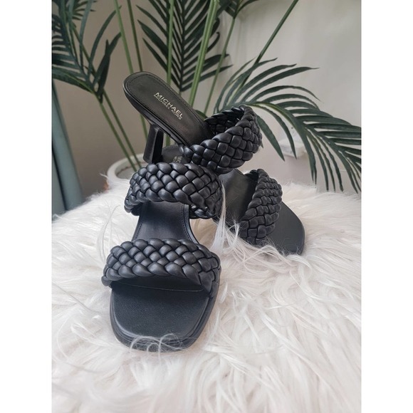 NWT Michael Kors Black Braided Amelia Strappy Mule - Women's Size 8M - Picture 9 of 9